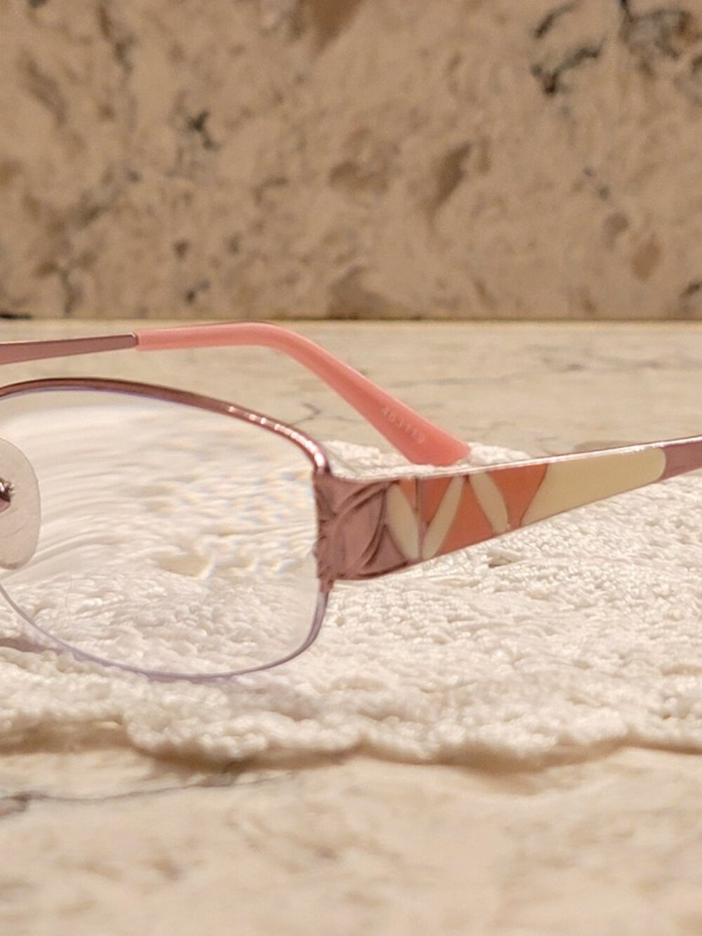 ZENNI EYEGLASSES FRAMES #463119 PINK METAL HALF RIM WOMENS 51-18-136 RETIRED